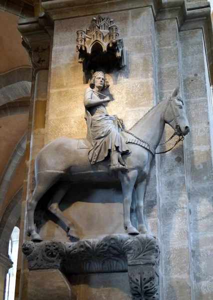 Bamberg Horseman Early 13Th Century Stone Equestrian Statue Anonymous Medieval — 스톡 사진