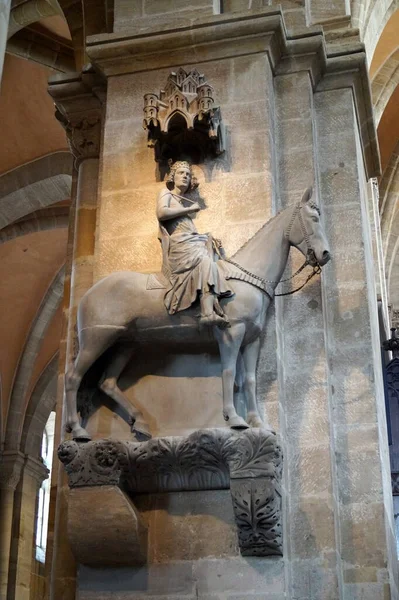 Jinete Bamberg Estatua Ecuestre Piedra Principios Del Siglo Xiii Escultor —  Fotos de Stock