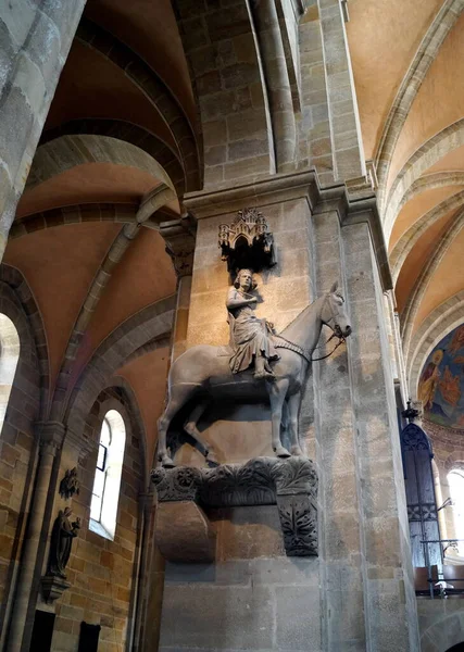 Bamberg Horseman Early 13Th Century Stone Equestrian Statue Anonymous Medieval — 스톡 사진