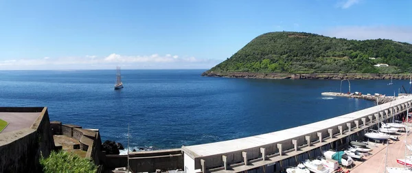Oceanview Fort Sao Sebastiao Panoramic Shot Partial View Fishing Port — 스톡 사진