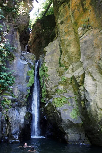 Salto Cabrito Waterfall Ribeira Grande Sao Miguel Azores Portugal August — Stockfoto