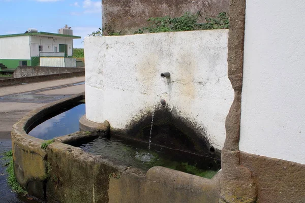 Rustic Water Fountain Rural Road Agua Pau Sao Miguel Azores — Foto de Stock