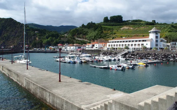 Mooring Pier Marina Town Waterfront Povoacao Sao Miguel Island Azores — Foto Stock