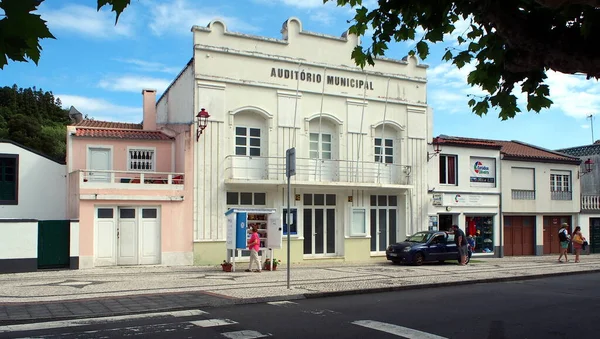 Municipal Auditorium Building Square Facing Municipal Garden Povoacao Sao Miguel — Fotografia de Stock