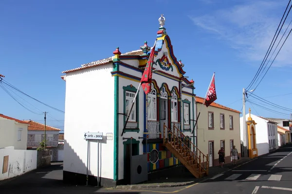 Ornate Colorful Holly Spirit Chapel Called Imperio Typical Terceira Island — Stok fotoğraf