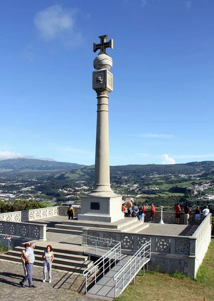 Peak Crosses Monument Dedicated Discovery Azores 1432 Installed 1932 5Th — Foto de Stock