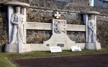 WWI 1914-1918 Memorial to Portuguese Sailors, at the wall of the Sao Bras Fort, Ponta Delgada, Sao Miguel, Azores, Portugal - July 29, 2022