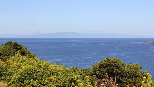 Ocean View Mount Brazil Silhouettes Sao Jorge Pico Islands Horizon — Stock Photo, Image