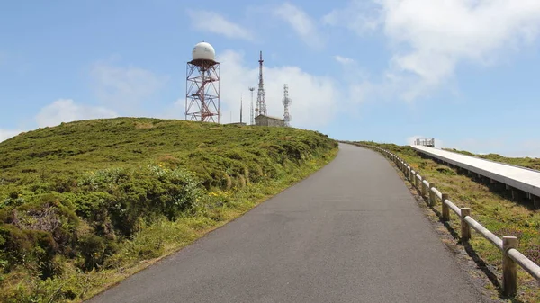 Road Summit Serra Santa Barbara Tallest Point Island Topped Communications — Stock fotografie