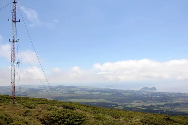Communications Antenna Summit Highest Point Terceira Island Serra Santa Barbara — Stockfoto