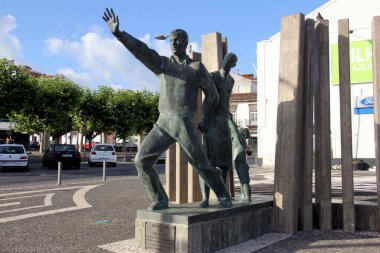 Monument to the Emigrant, 1999, by Alvaro Raposo de Franca, located at Campo de Sao Francisco, Ponta Delgada, Sao Miguel, Azores, Portugal - July 30, 2022