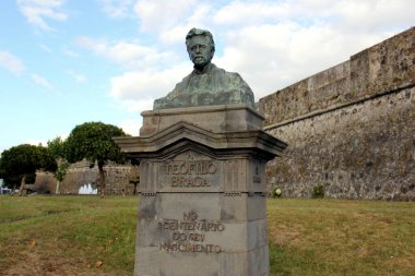 Portekiz Cumhuriyeti başkanı Teofilo Braga 'nın anıtı, Antonio Teixeira Lopes' in heykel çalışması, 1916, 1943, Ponta Delgada, Sao Miguel, Azores, Portekiz - 29 Temmuz 2022
