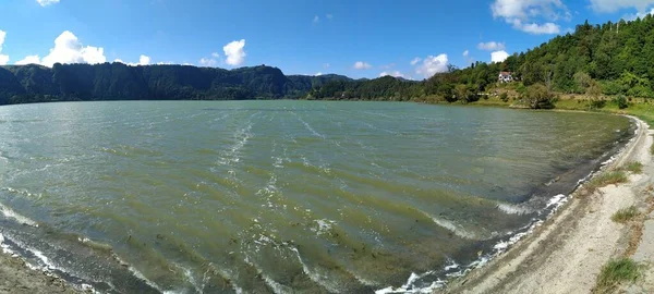 Lago Furnas Lagoa Das Furnas Lago Cratera Formação Vulcânica Das — Fotografia de Stock