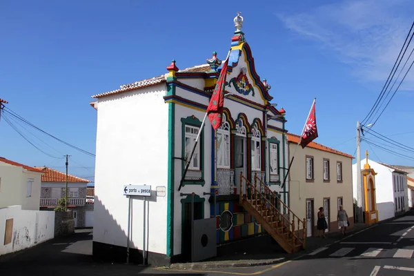 Ornate Colorful Holly Spirit Chapel Called Imperio Typical Terceira Island — Stockfoto