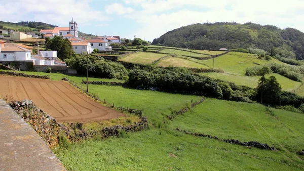 Landsbygdslandskap Väg Mot Atlanten Norra Sidan Terceira Island Azorerna Portugal — Stockfoto