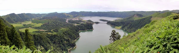 Sete Cidades Maciças Vista Ponto Sul Vista Rei Direcção Norte — Fotografia de Stock