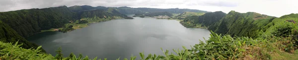 Lago Azul Lagoa Azul Vista Ponto Norte Miradouro Das Cumeeiras — Fotografia de Stock