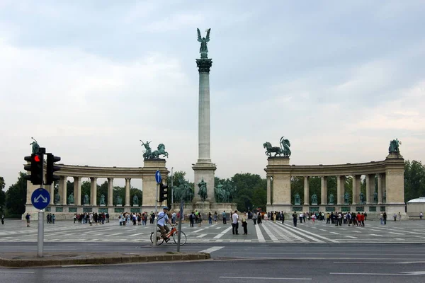 Památník Tisíciletí Náměstí Hrdinů Budapešť Maďarsko Června 2011 — Stock fotografie