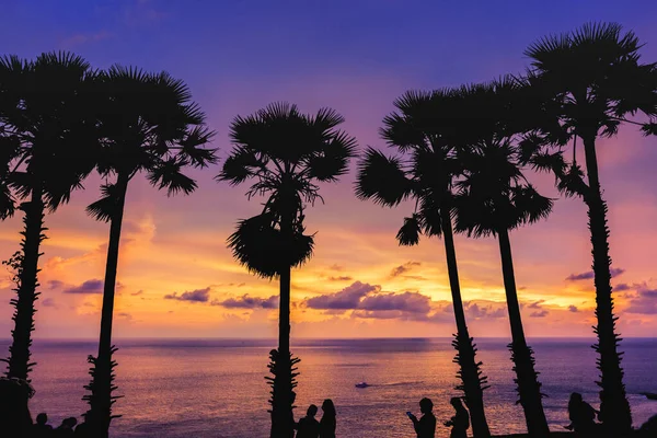 Silhouette Landscape Scenery Promthep Cape Tourist Viewpoint Destination Phuket Thailand — Stock Photo, Image