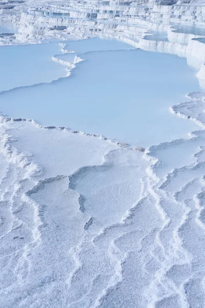 Krajinná Scenérie Hradu Cotton Přírodní Travertinové Bazény Terasy Pamukkale Jihozápadním — Stock fotografie