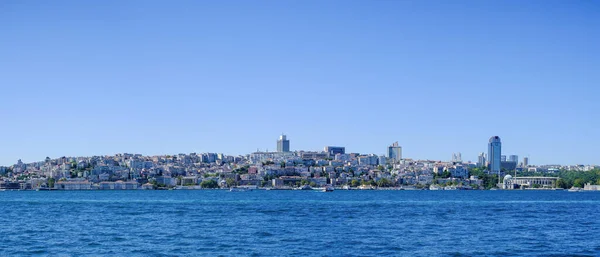 Panoramische Landschaft Von Istanbul Stadtblick Vom Meer Der Bosporus Meerenge — Stockfoto