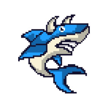 cool flat shark vector logo