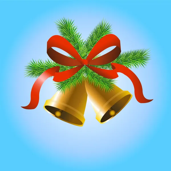 Christmas gold bells — Stock Vector