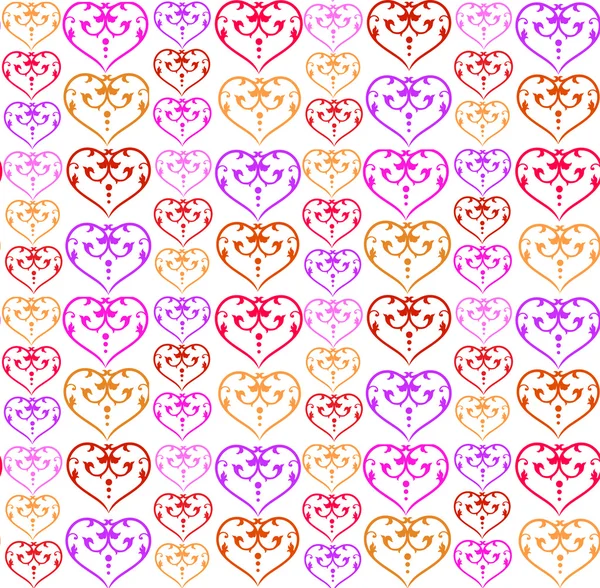 Patroon met kleurrijke hart — Stockvector