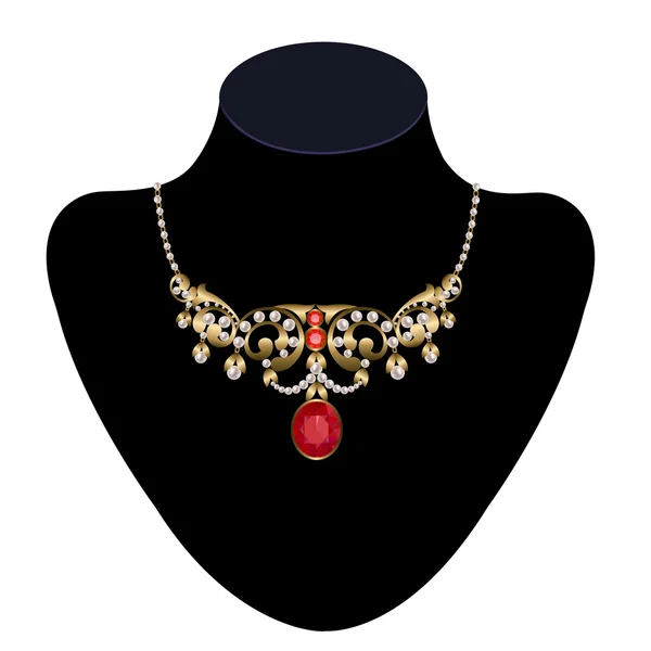 Collier en or — Image vectorielle