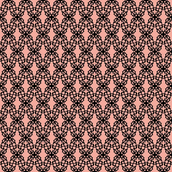 ピンクの背景に黒いメッシュの透かし彫りパターン — ストックベクタ
