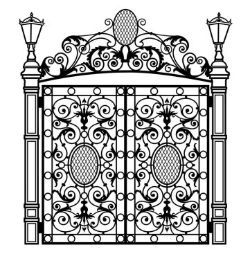 forged iron gates clipart