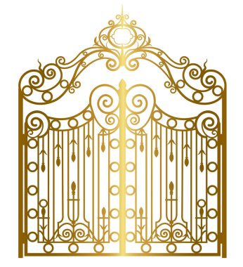 golden vintage gate clipart