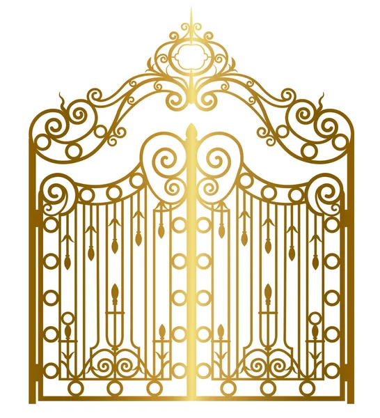 Puerta vintage de oro — Vector de stock