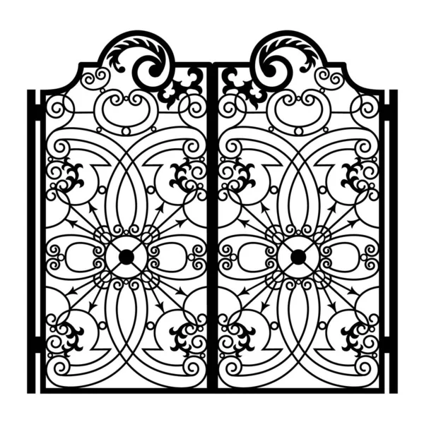 Puerta de hierro forjado — Vector de stock