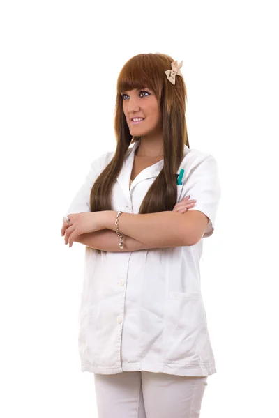 Krankenschwester wartet geduldig — Stockfoto