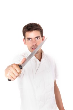 elinde bıçak ile pişirmek