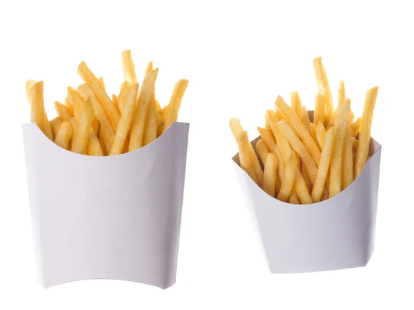 Pommes frites på vit bakgrund — Stockfoto