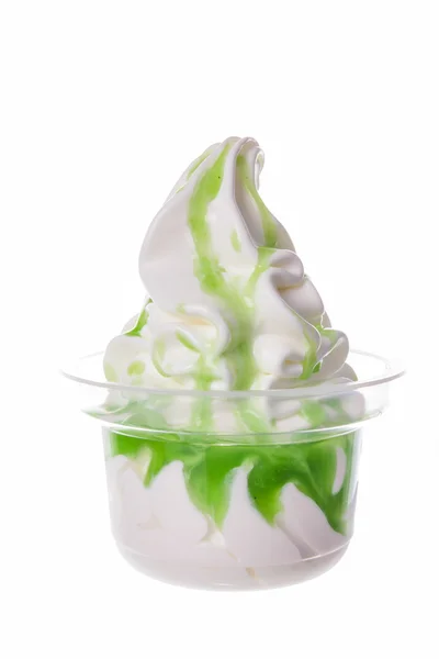 Ice cream with kiwi dressing — Stock Photo, Image