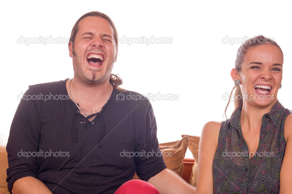 Couple dying of laughter