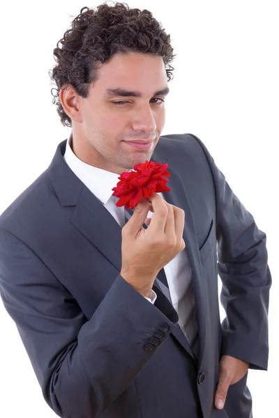 Seducer with rose — Stock Photo, Image