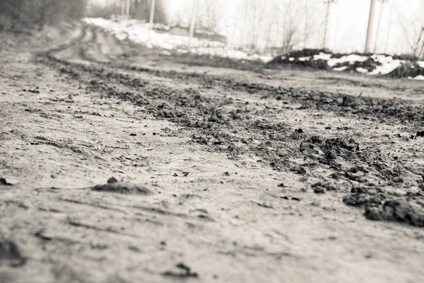 stock image rural road with mud