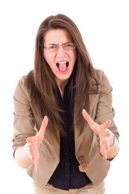 hayal kırıklığı içinde bağırarak gözlüklü kadın vurguladı