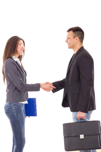 Business colleagues shaking hands — Stock Photo, Image