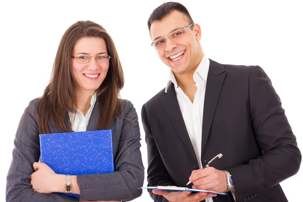 Exitoso hombre de negocios y su secretario — Foto de Stock