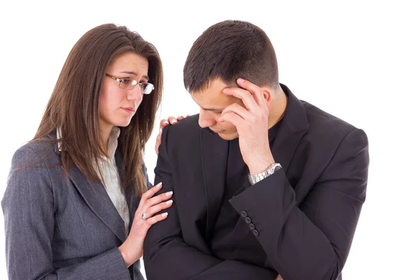 Woman comforting man — Stock Photo, Image