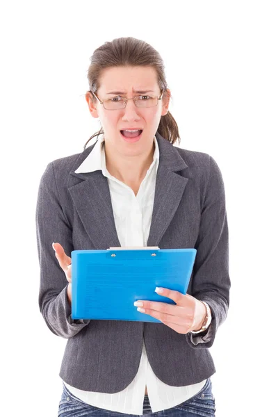 Female student worried about exams — Stock Photo, Image