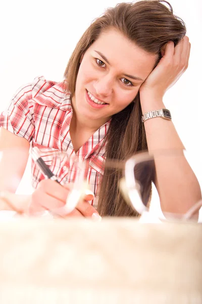 Glad kvinnlig student — Stockfoto