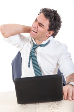 çaresiz beyaz iş adamı ile oturan iş sinirli