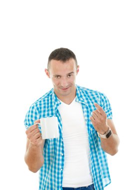 seksi bir adam gelip arama kahve sunan