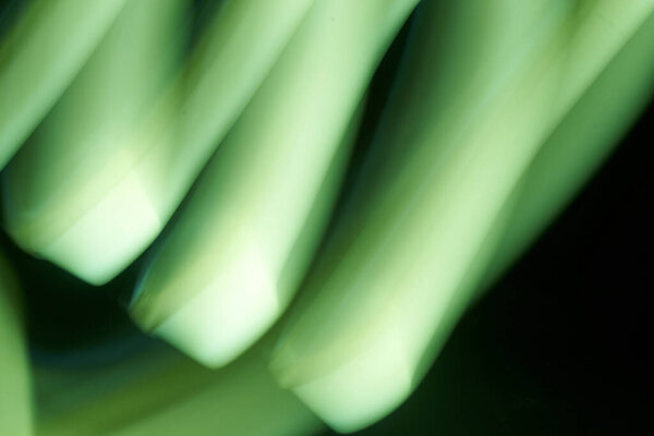Green light painting, abstract picture, black background
